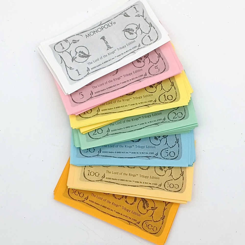 Monopoly Lord of The Rings Replacement PAPER MONEY Trilogy Edition Parts 2003